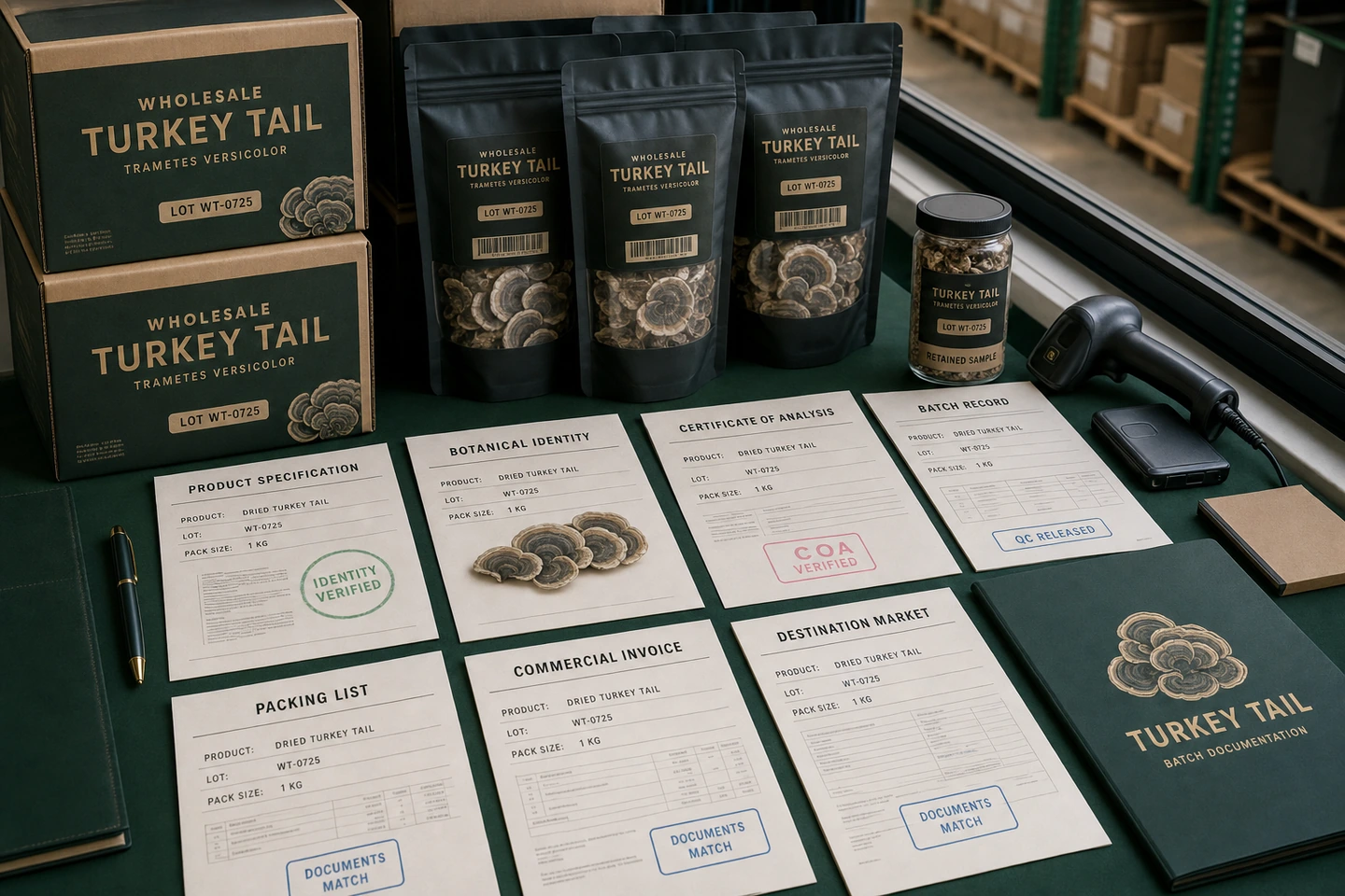 Batch Documentation for a Turkey Tail Wholesale Order - professional Turkey Tail wholesale visual